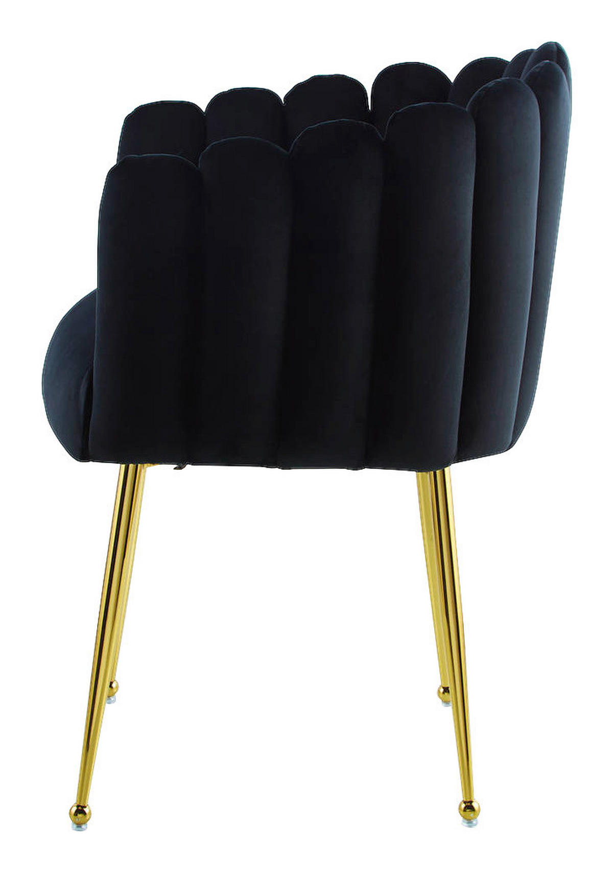 Stuhl Mucha 101 schwarz Microfaser B/H/T: ca. 59x85x56 cm Mucha 101 - gold/schwarz (59,00/85,00/56,00cm) - 360 Living