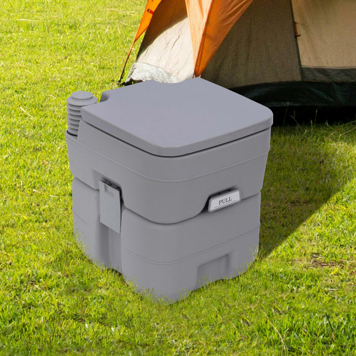 Outsunny Campingtoilette B/H/L: ca. 41x42,5x35,5 cm Campingtoilette - grau (35,50/41,00/42,50cm) - Outsunny