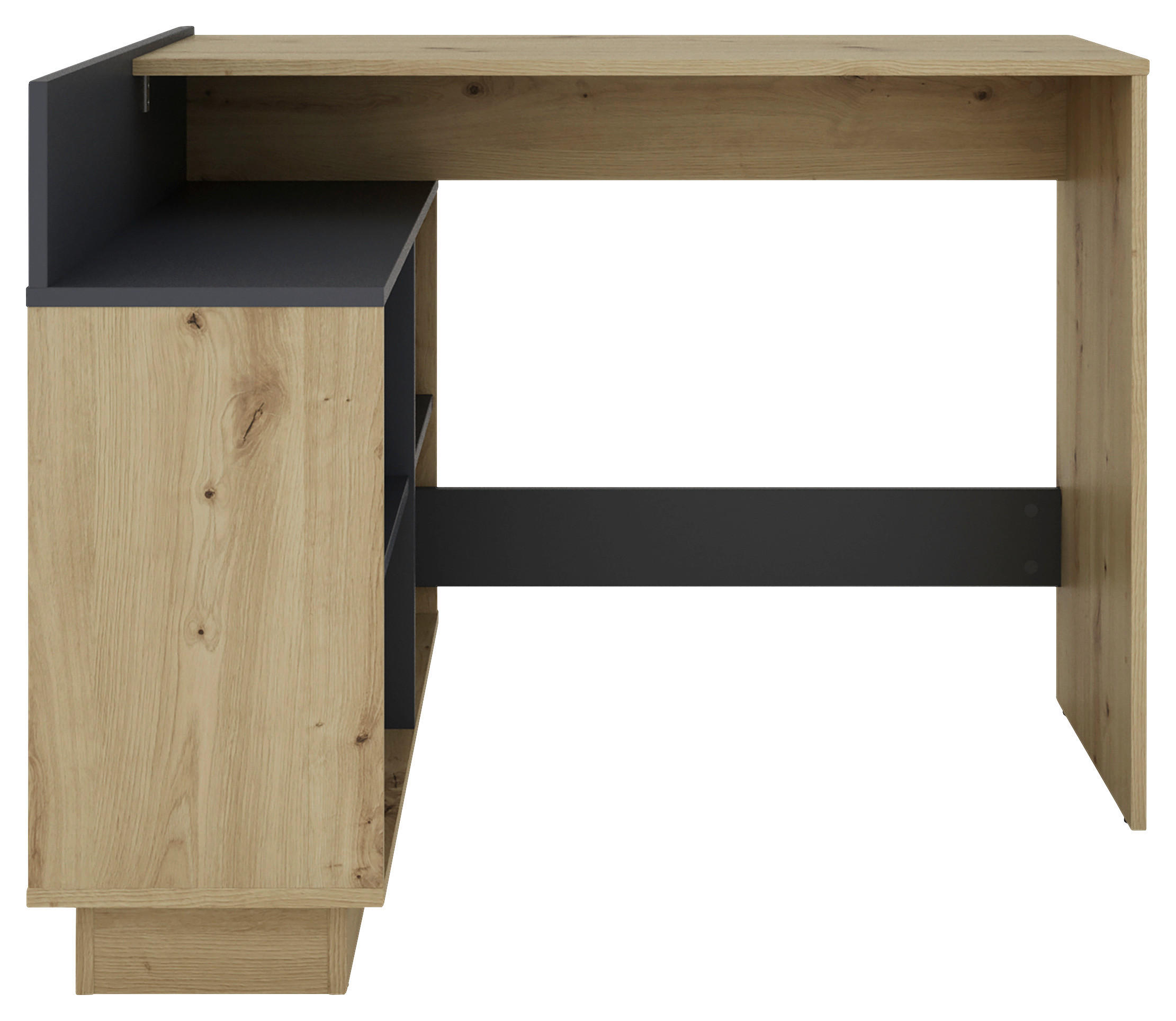 Eckschreibtisch BERNI Eiche Graphit B/H/T: ca. 112x77,5x80 cm BERNI - Eiche/Graphit (112,00/77,50/80,00cm) - byLIVING