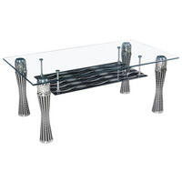 Glascouchtisch Adana glasklar B/H/T: ca. 115x43x65 cm Adana - Alu/glasklar (115,00/43,00/65,00cm)