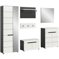 Garderobe Canu basaltgrau Nachbildung weiß B/H/T: ca. 255x190x37 cm Canu - weiß/basaltgrau (255,00/190,00/37,00cm) - xonox.home