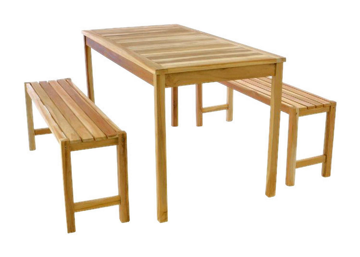 VCM Gartensitzgruppe braun Teakholz B/H/T: ca. 69x75x135 cm Gartensitzgruppe - braun (69,00/75,00/135,00cm) - VCM