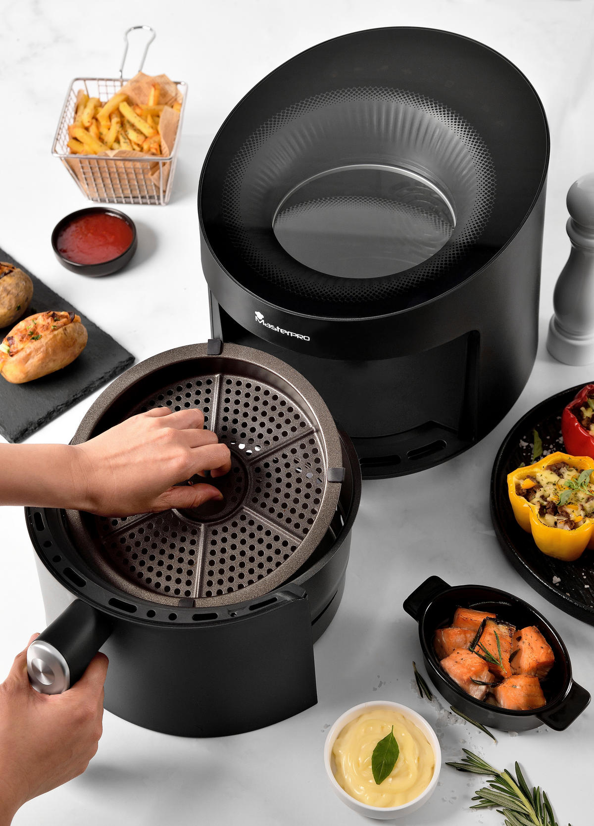 MASTERPRO Heißluftfritteuse ROCKET CYCLONE 500 - schwarz - MASTERPRO