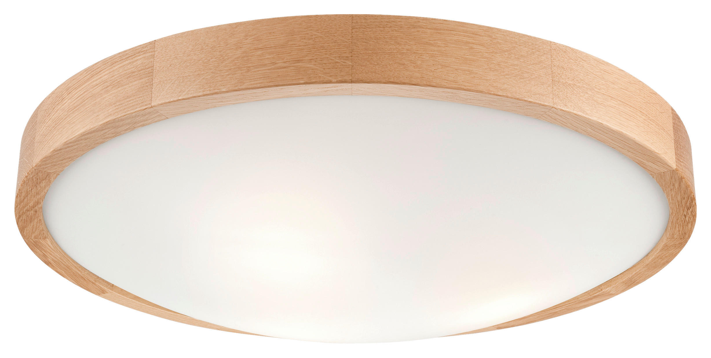 Lamkur Deckenleuchte ANELLO 41308 Eiche Glas Holz H/L: ca. 8x47 cm E27 3 Brennstellen Anello - Eiche (47,00cm) - Lamkur