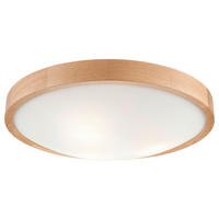 Lamkur Deckenleuchte ANELLO 41308 Eiche Glas Holz H/L: ca. 8x47 cm E27 3 Brennstellen Anello - Eiche (47,00cm) - Lamkur