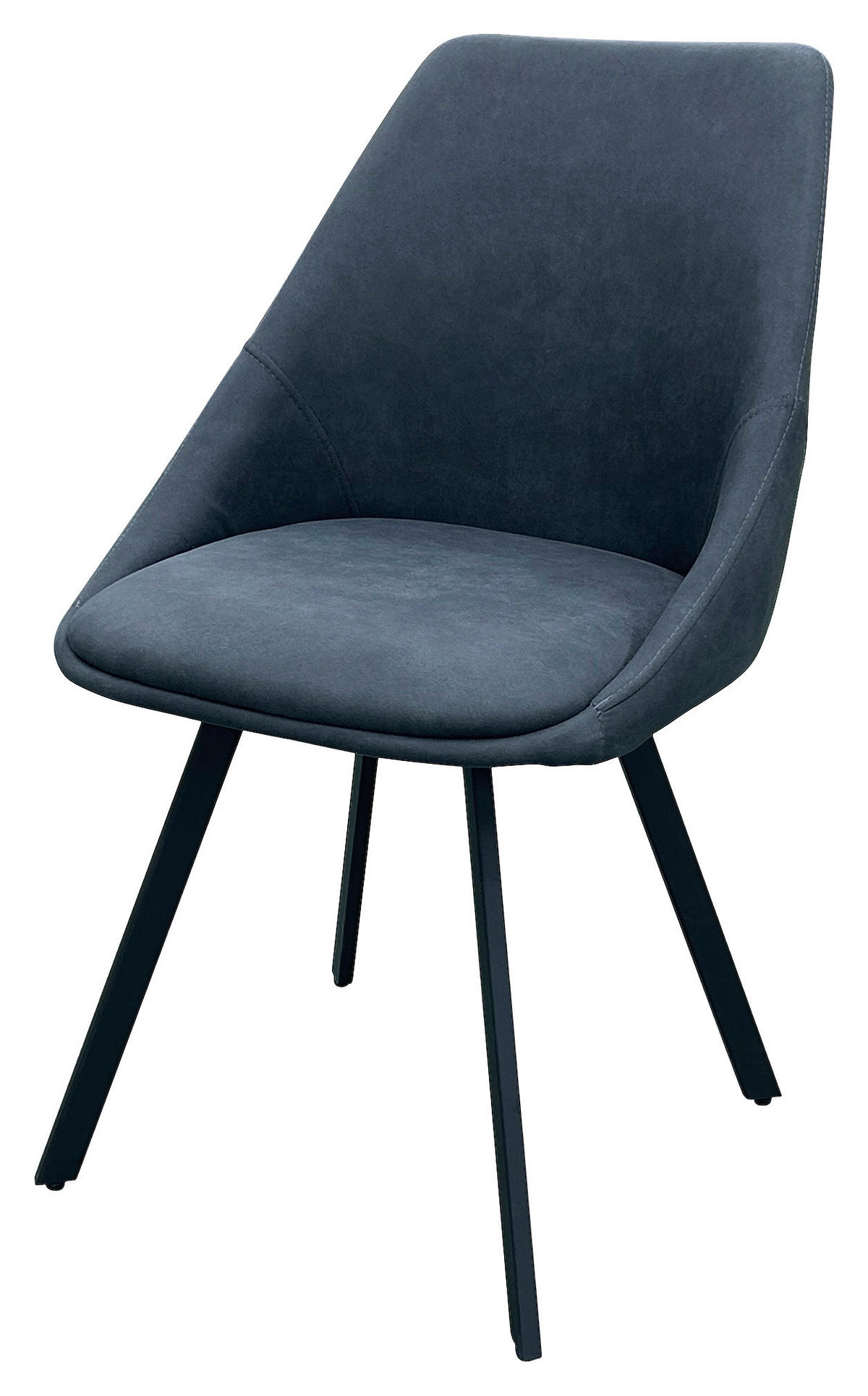 Stuhl JASPER 2er-Set. anthrazit Microfaser B/H/T: ca. 55x89x53 cm JASPER 2er-Set. - schwarz/anthrazit (55,00/89,00/53,00cm) - byLIVING