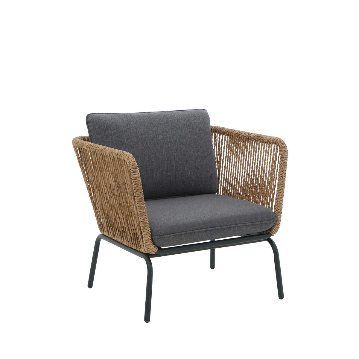 POCOline Gartensitzgruppe Verona dunkelgrau Stahl Verona - natur/dunkelgrau - POCOline