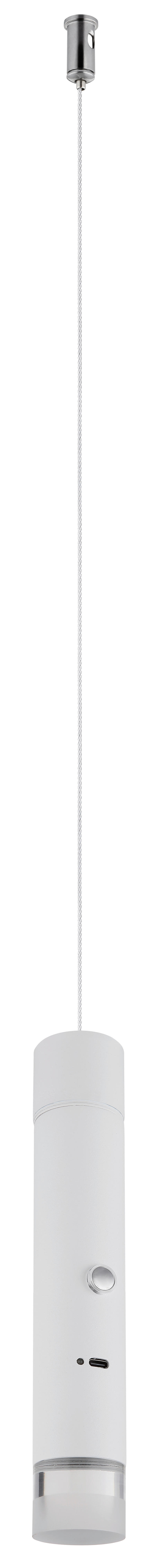 GLOBO LED-Hängeleuchte weiß klar Metall Acryl H/D: ca. 120x3,8 cm 1.0 Brennstellen PELO - klar/weiß (3,80/120,00cm) - GLOBO