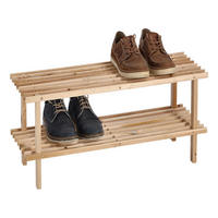 Zeller Schuhregal natur Kiefer B/H/T: ca. 80x30x26 cm Schuhregal_mit_2_Ablagen - natur (80,00/30,00/26,00cm) - Zeller