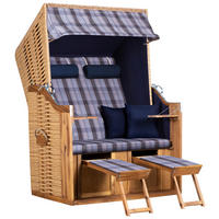 TRENDY by deVries Strandkorb blau Akazie B/H/L: ca. 120x165x80 cm Strandkorb_TRENDY_by_deVries - blau (80,00/120,00/165,00cm) - TRENDY by deVries