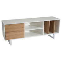 Lowboard weiß Eiche Optik B/H/T: ca. 150x55x40 cm TV & Lowboard - weiß (150,00/55,00/40,00cm) - Wohnling