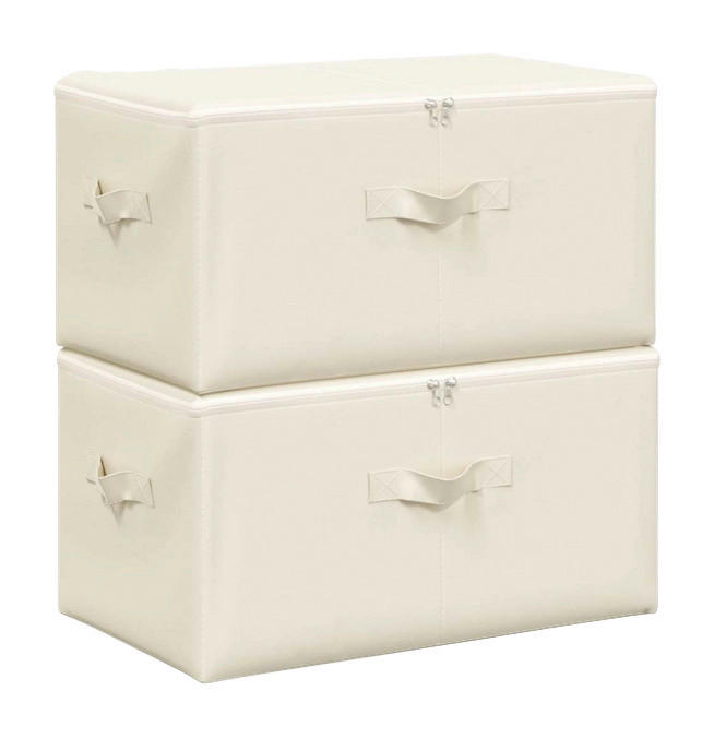 vidaXL Aufbewahrungsbox creme B/H/L: ca. 34x23x43 cm Aufbewahrungsbox - creme (43,00/34,00/23,00cm) - vidaXL