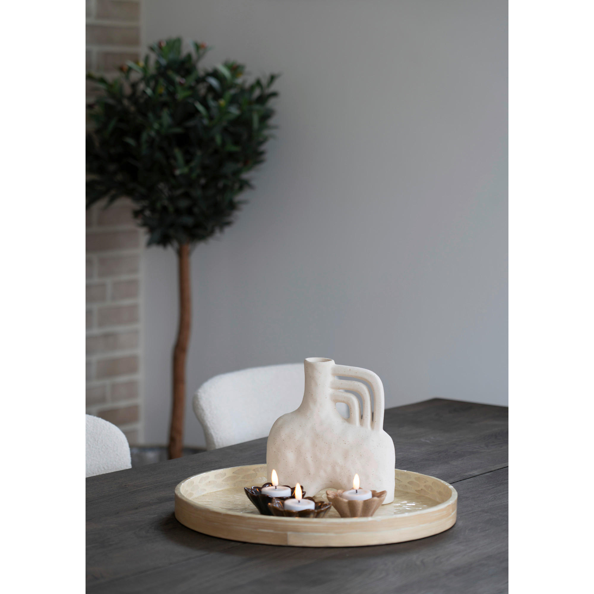 Tablett beige Bambus B/H/L: ca. 40x3,5x40 cm Tablett - beige (40,00/40,00/3,50cm)