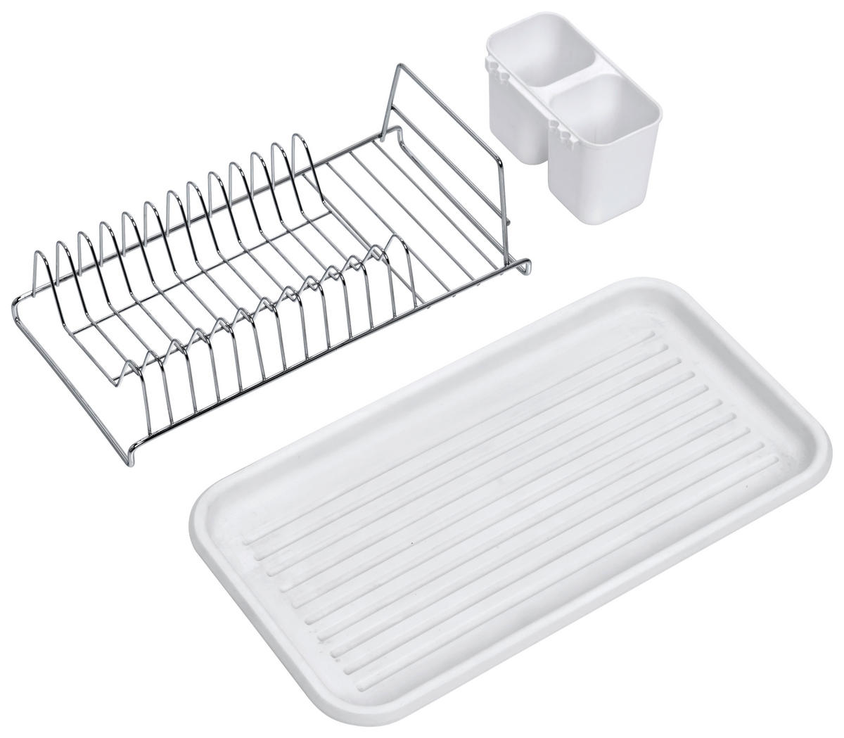 Zeller Geschirrabtropfständer weiß Metall B/H/L: ca. 24x13x43,5 cm Geschirrabtropfständer - weiß (43,50/24,00/13,00cm) - Zeller