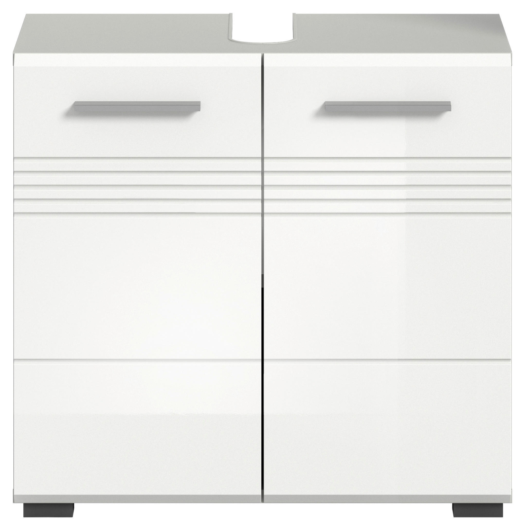 Waschbeckenunterschrank Copa hellgrau weiß Hochglanz B/H/T: ca. 60x56x32 cm Copa - hellgrau/weiß (60,00/56,00/32,00cm) - xonox.home