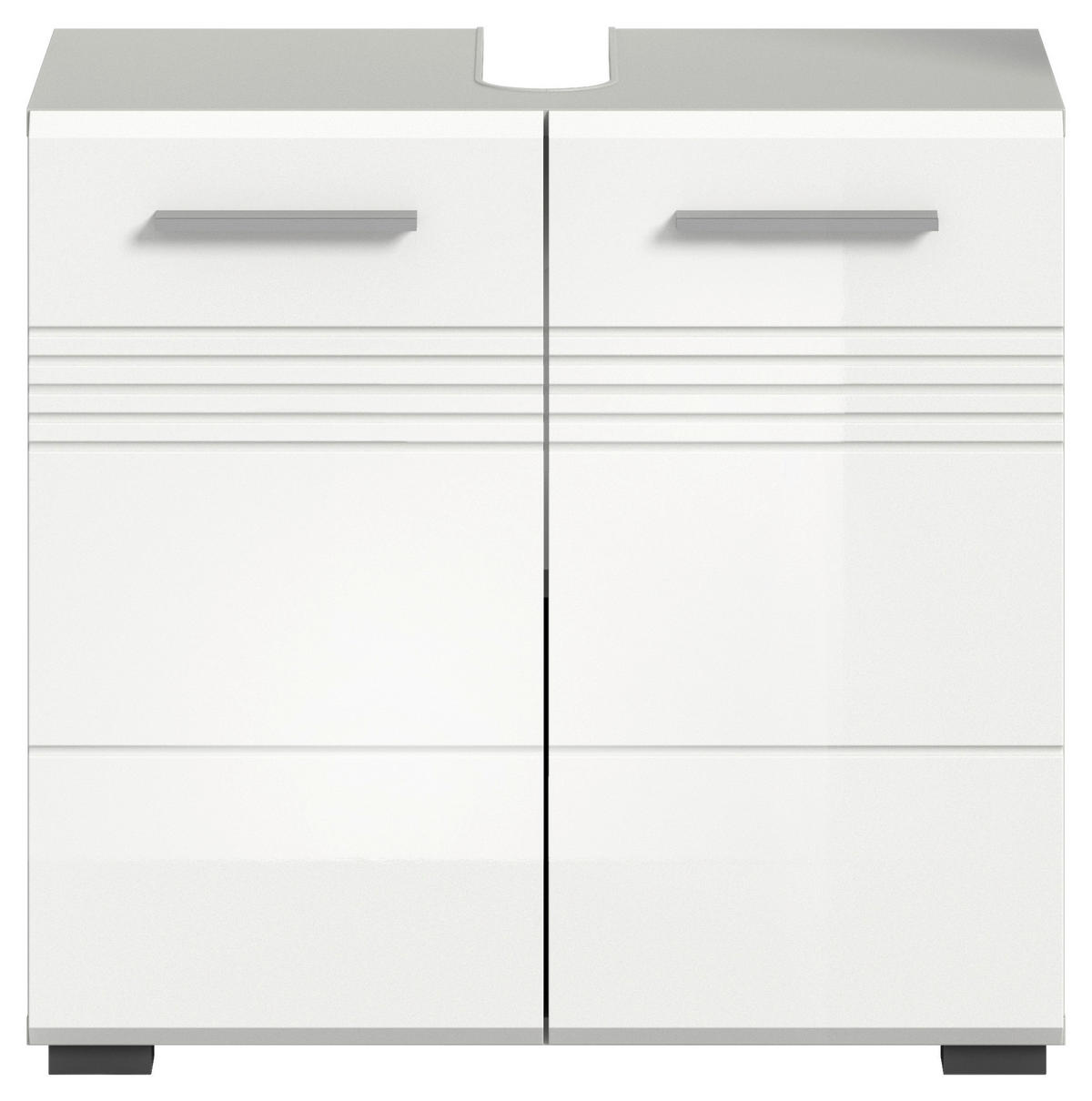 Waschbeckenunterschrank Copa hellgrau weiß Hochglanz B/H/T: ca. 60x56x32 cm Copa - hellgrau/weiß (60,00/56,00/32,00cm) - xonox.home