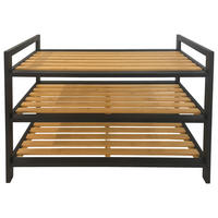 Schuhregal Jessica schwarz natur Bambus B/H/T: ca. 70x49x30 cm Jessica - natur/schwarz (70,00/49,00/30,00cm)