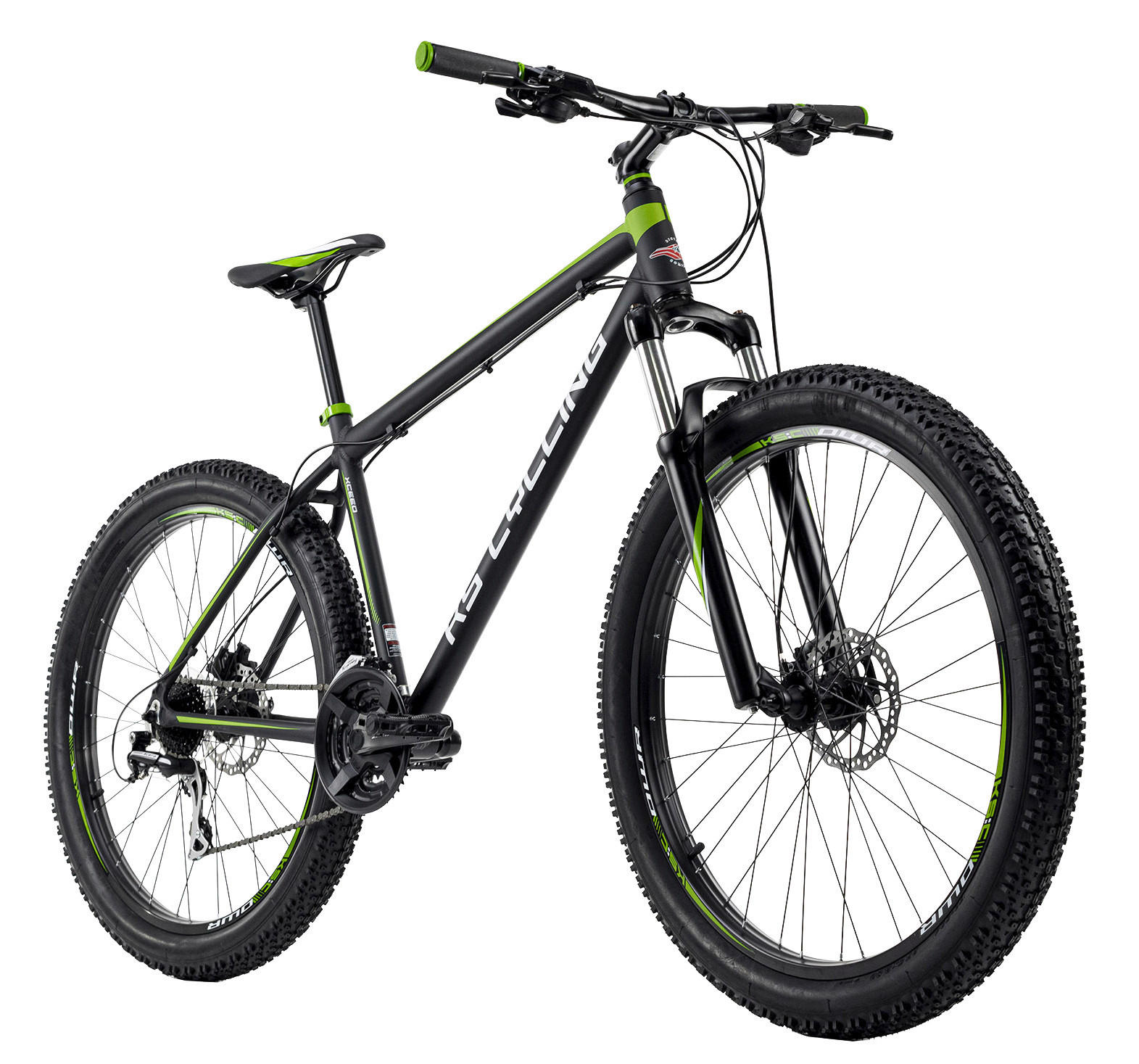 KS-Cycling Mountain-Bike Xceed 27,5" Xceed 27,5 Zoll Rahmenhöhe 50 cm 24 Gänge schwarz schwarz ca. 27,5 Zoll Xceed - schwarz/grün - KS-Cycling