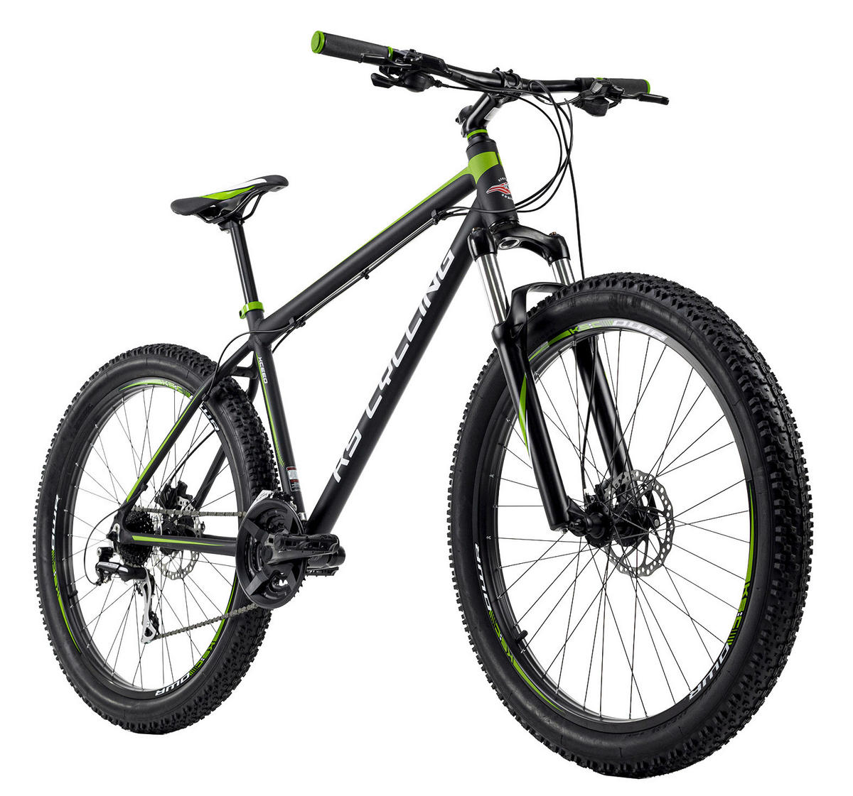 KS-Cycling Mountain-Bike Xceed 27,5" Xceed 27,5 Zoll Rahmenhöhe 50 cm 24 Gänge schwarz schwarz ca. 27,5 Zoll Xceed - schwarz/grün - KS-Cycling