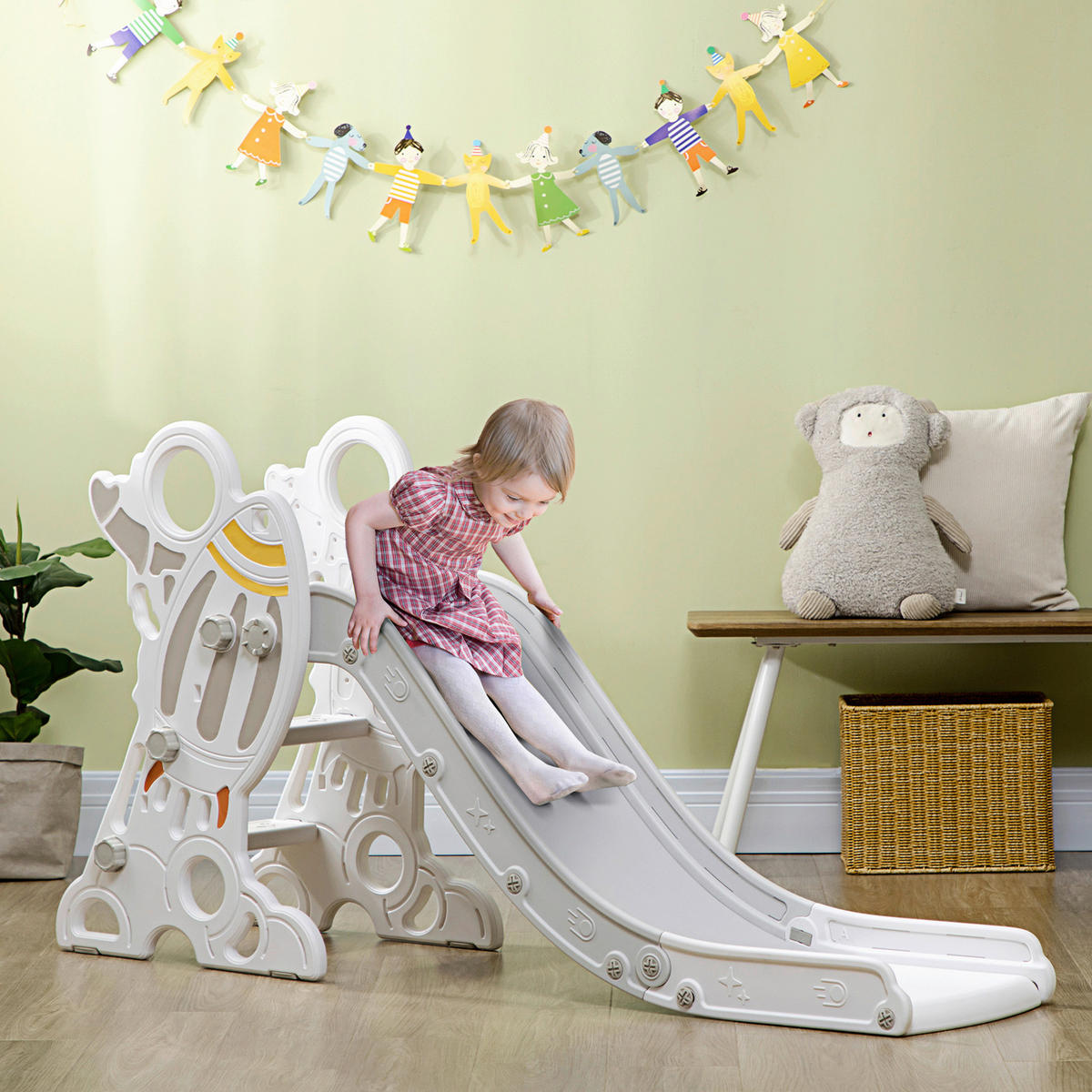AIYAPLAY Outdoor-Spielzeug grau B/H/L: ca. 46,5x157x80 cm Kinderrutsche - grau (80,00/46,50/157,00cm) - AIYAPLAY