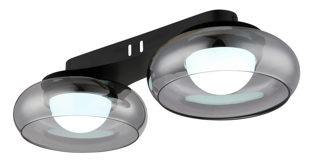 GLOBO Deckenleuchte Deckenleuchte-Carlene - schwarz/Rauch (51,00/24,50/15,50cm) - GLOBO