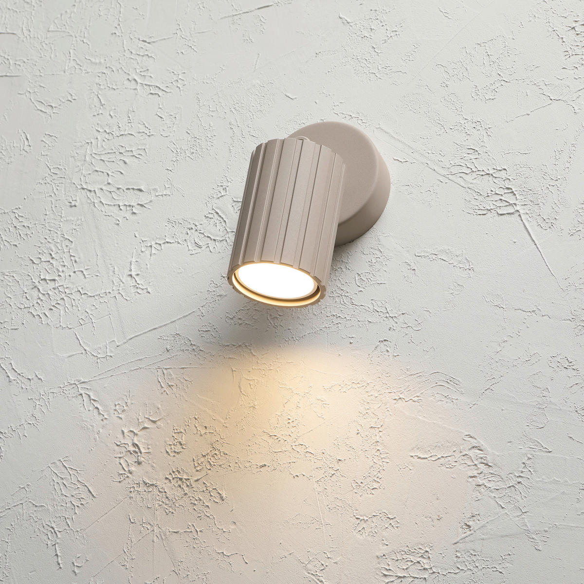 Lamkur Wandleuchte beige Stahl B/H/L: ca. 8x16x8 cm GU10 1 Brennstellen Prisma - beige (8,00/8,00/16,00cm) - Lamkur