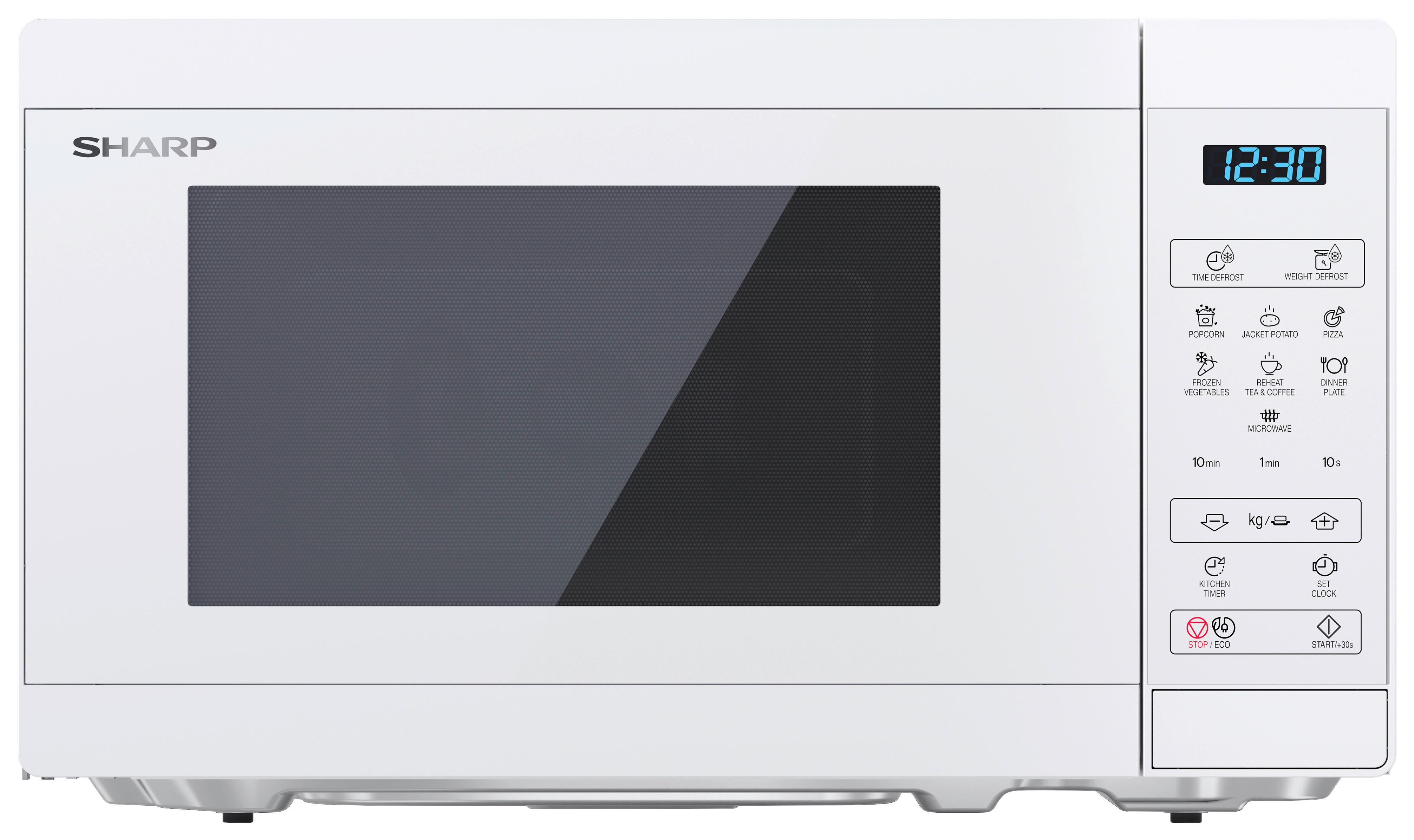 Sharp Mikrowelle YC-MS02E-C weiß Glas B/H/T: ca. 44x25,8x32,4 cm Mikrowelle YC-MS02E-C Sharp - weiß (44,00/25,80/32,40cm) - Sharp