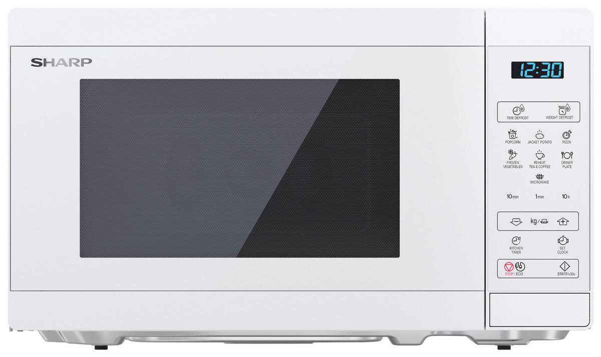 Sharp Mikrowelle YC-MS02E-C weiß Glas B/H/T: ca. 44x25,8x32,4 cm Mikrowelle YC-MS02E-C Sharp - weiß (44,00/25,80/32,40cm) - Sharp