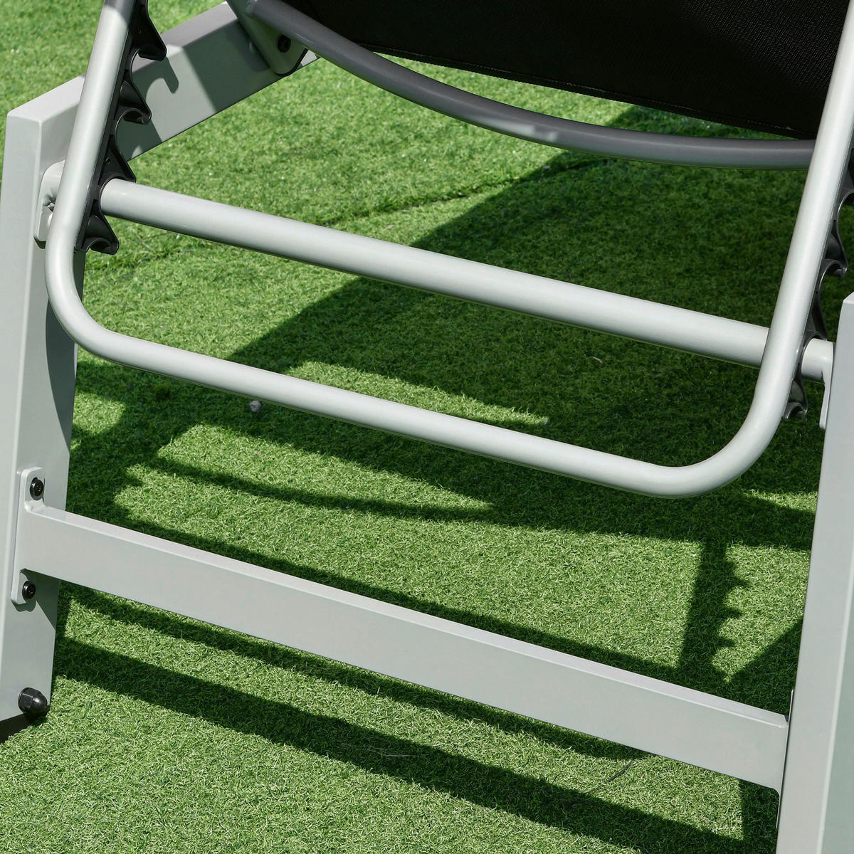 Outsunny Gartenliege schwarz Aluminium B/H/L: ca. 65x102x169 cm Gartenliege - schwarz (169,00/65,00/102,00cm) - Outsunny