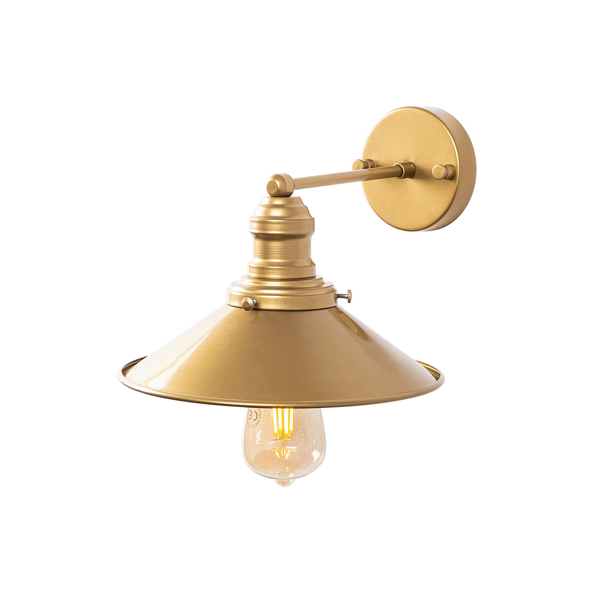Opviq Wandleuchte gold Metall B/H/L: ca. 27x20x24 cm E27 1 Brennstellen Conical - gold (24,00/27,00/20,00cm) - Opviq