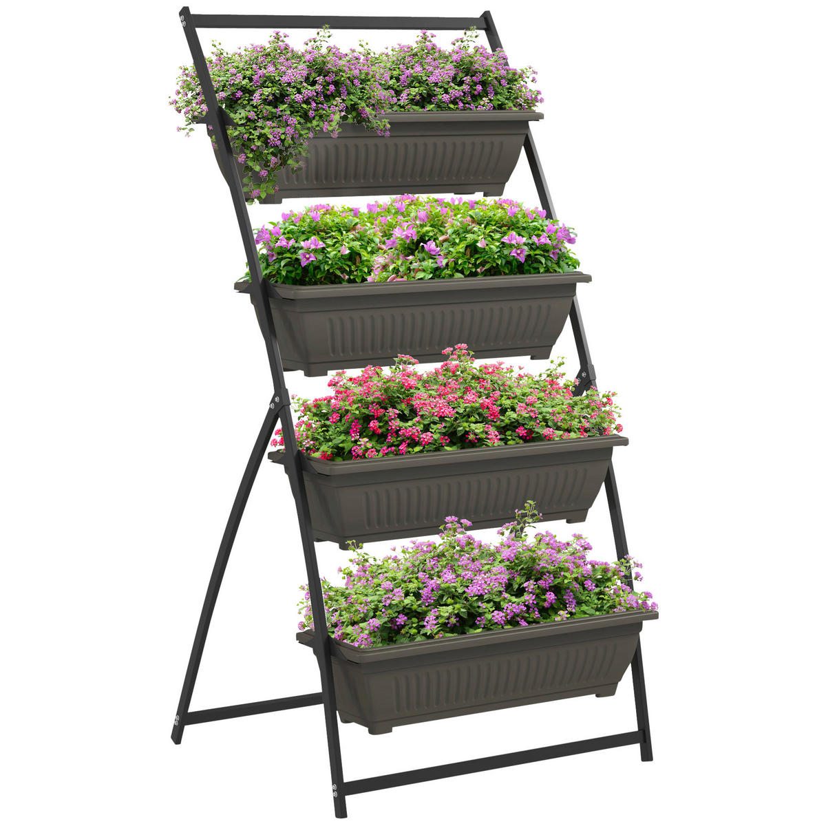 Outsunny Pflanzenständer braun Edelstahl B/H/L: ca. 79x76x162 cm Pflanzenständer - braun (162,00/79,00/76,00cm) - Outsunny