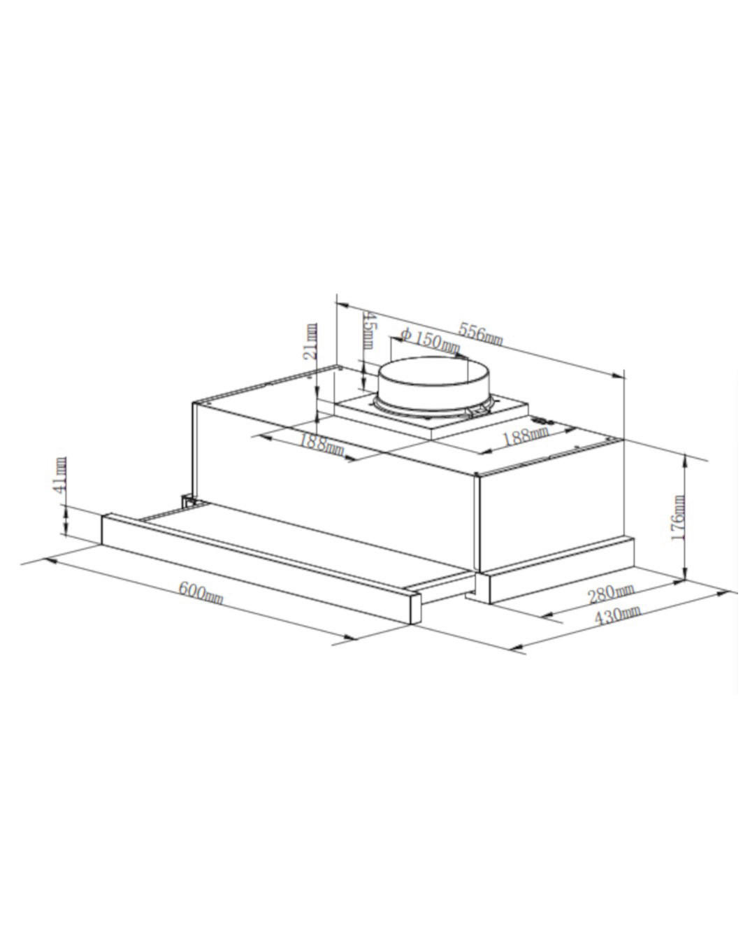 PKM-Möbel Dunstabzugshaube UBH6002-2H silber B/H/T: ca. 59,8x17,6x28 cm UBH6002-2H silber - (59,80/17,60/28,00cm) - PKM-Möbel
