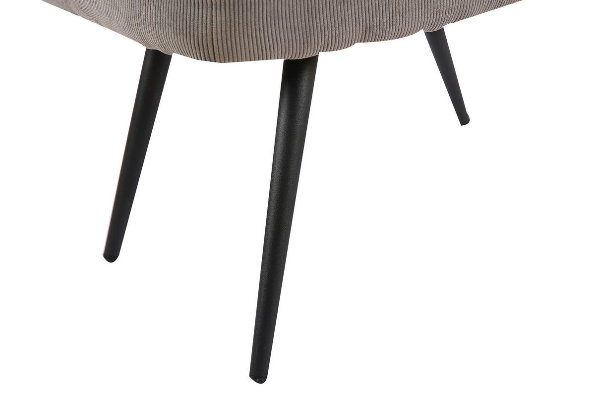 byLIVING Hocker UTA grau schwarz Stoff Metall B/H/T: ca. 60x39x41 cm UTA - schwarz/grau (60,00/39,00/41,00cm) - byLIVING