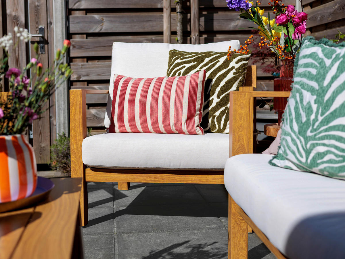 AXI Outdoor Living Loungeset Orla braun Metall B/H/L: ca. 223,5x73,5x89 cm Orla - braun/beige (89,00/223,50/73,50cm) - AXI Outdoor Living
