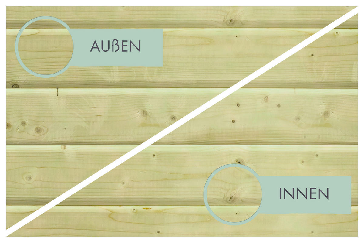 Karibu Mini-Pool Skipper natur Holz B/H/L: ca. 220x79x220 cm Skipper - natur (220,00/220,00/79,00cm) - Karibu