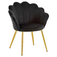 Stuhl schwarz Polyester Esszimmerstuhl - schwarz - Wohnling