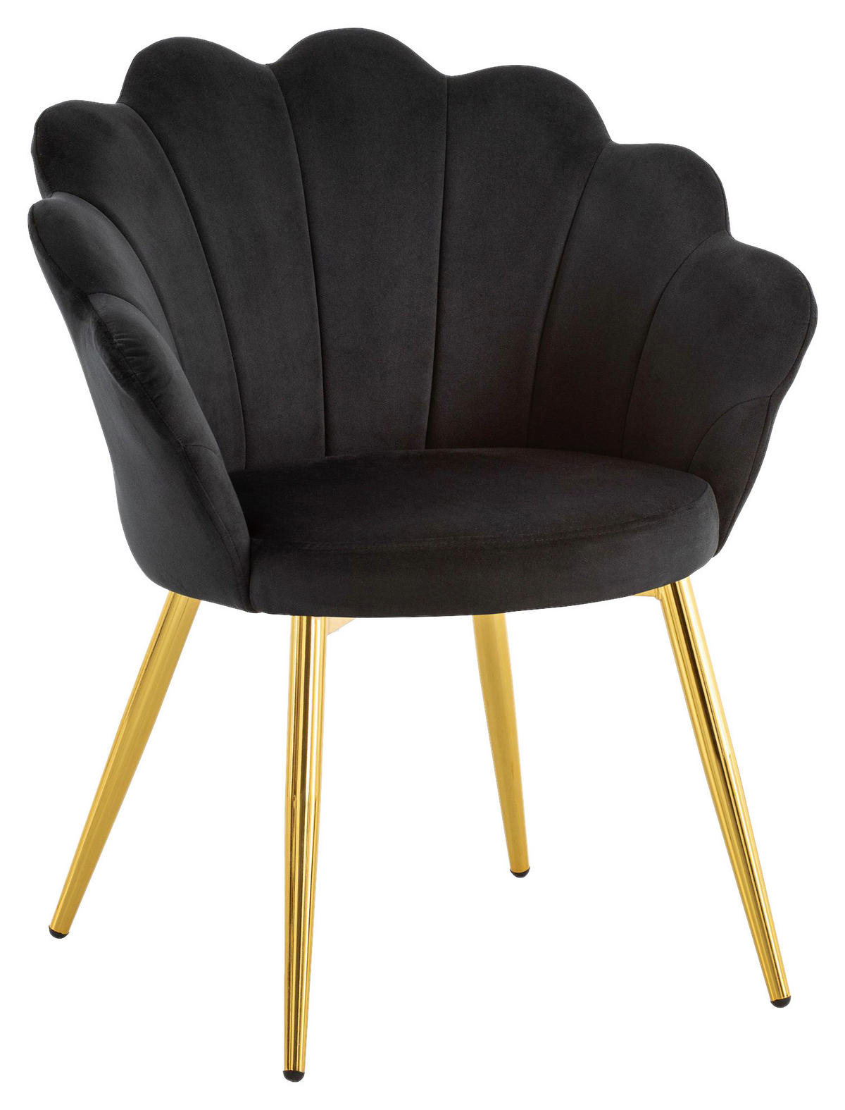Stuhl schwarz Polyester Esszimmerstuhl - schwarz - Wohnling