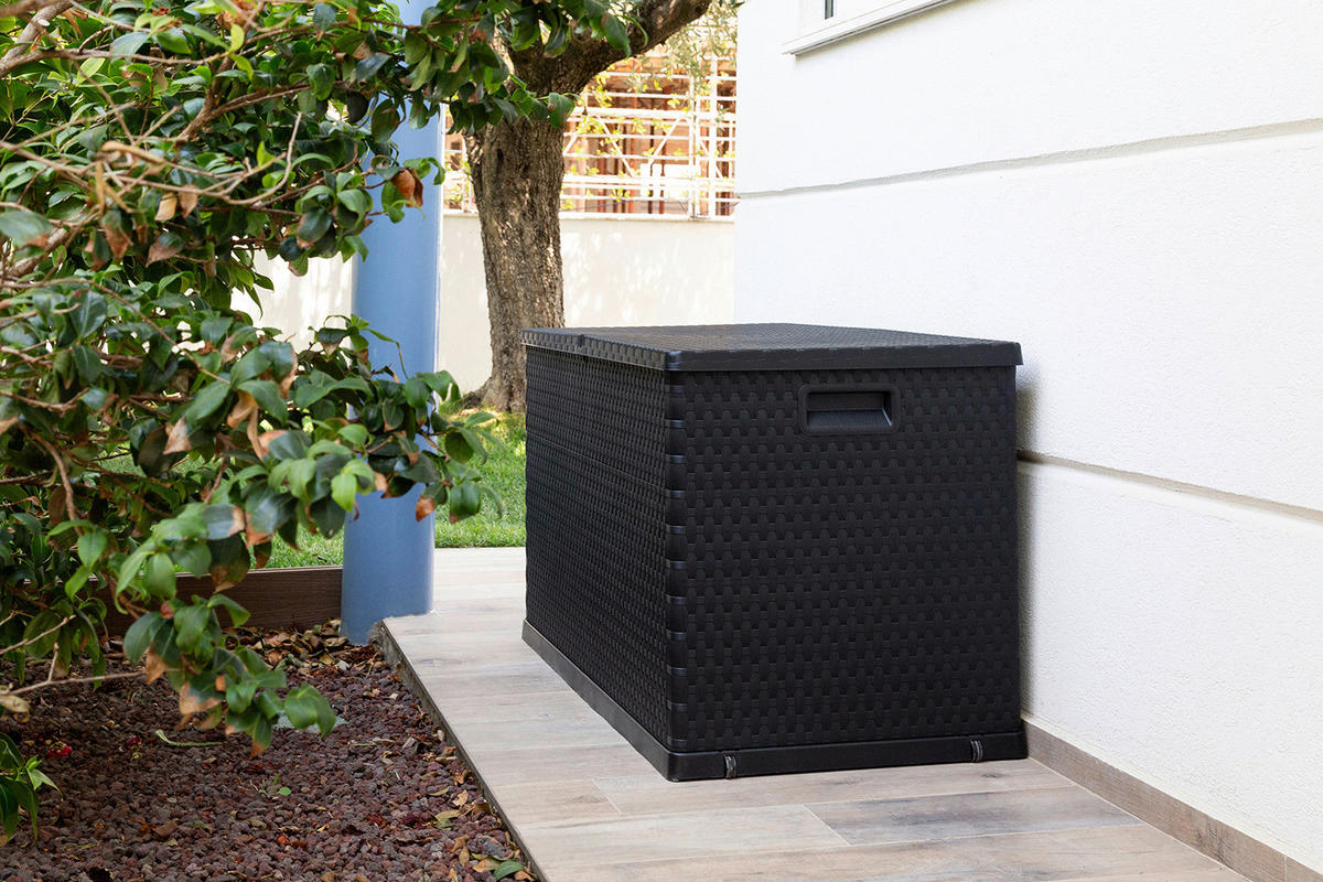 Toomax Aufbewahrungsbox Rattan anthrazit Kunststoff B/H/L: ca. 63x56x120 cm Rattan - anthrazit (120,00/63,00/56,00cm) - Toomax
