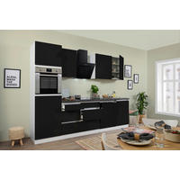 Respekta Küchenblock Premium schwarz hochglänzend B/H/T: ca. 280x220,5x60 cm Premium - weiß/granit (280,00/220,50/60,00cm) - Respekta