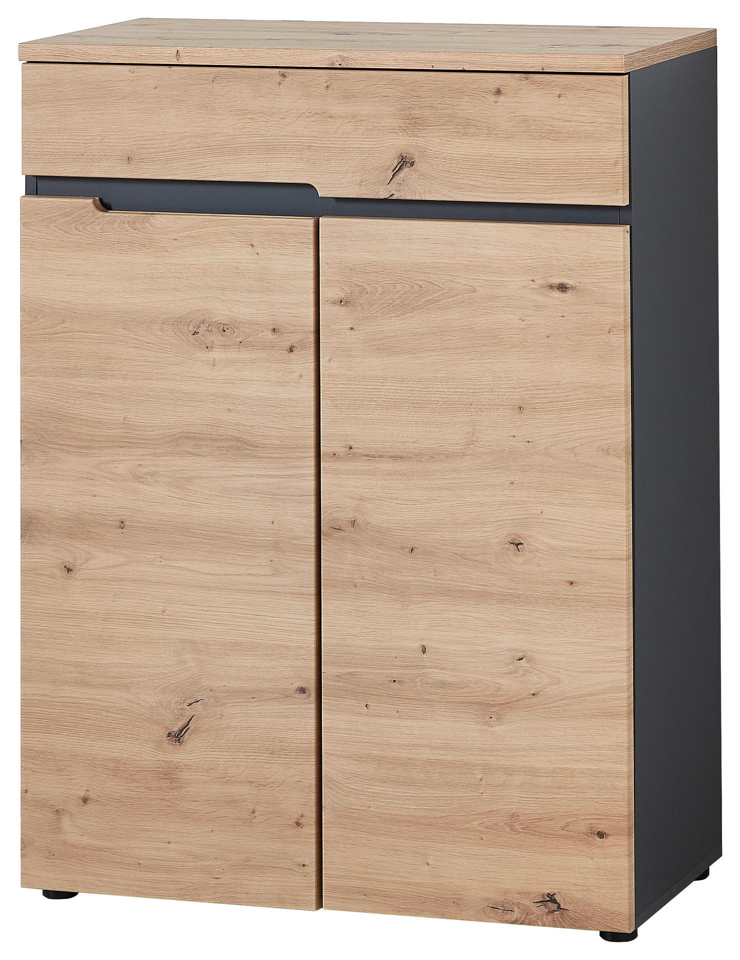 Schuhkommode Memphis Eiche Artisan Nachbildung Graphit B/H/T: ca. 80x107x38 cm Memphis - Eiche/Graphit (80,00/107,00/38,00cm)