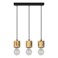 SPOT Light Pendelleuchte 71689304 schwarz kiefer Metall Kiefer B/H/T: ca. 50x100x8 cm E27 3 Brennstellen Pino - kiefer/schwarz (50,00/100,00/8,00cm) - SPOT Light