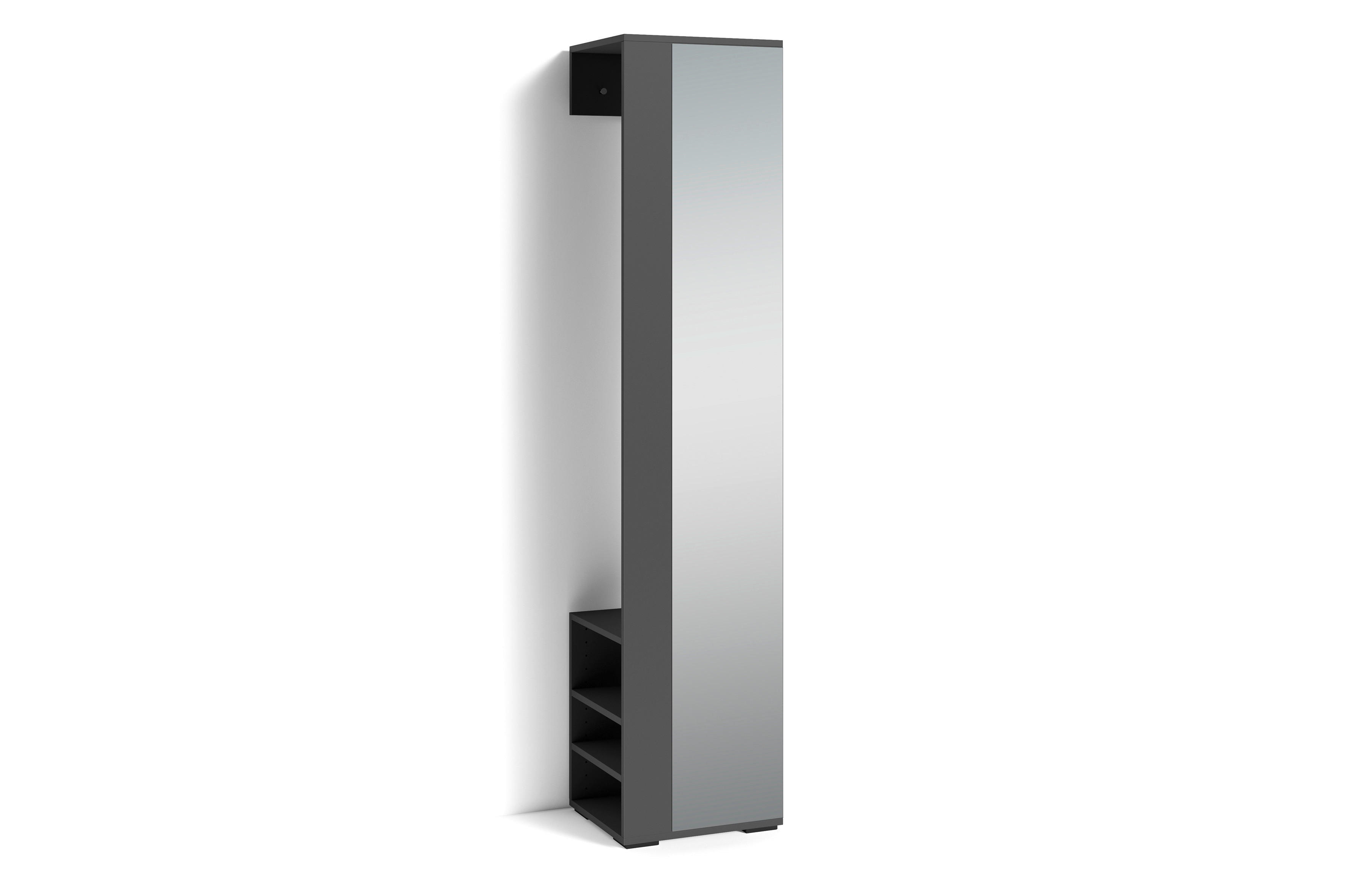 Hochschrank BEN anthrazit Spiegel B/H/T: ca. 40x184x35 cm BEN - anthrazit (40,00/184,00/35,00cm) - byLIVING