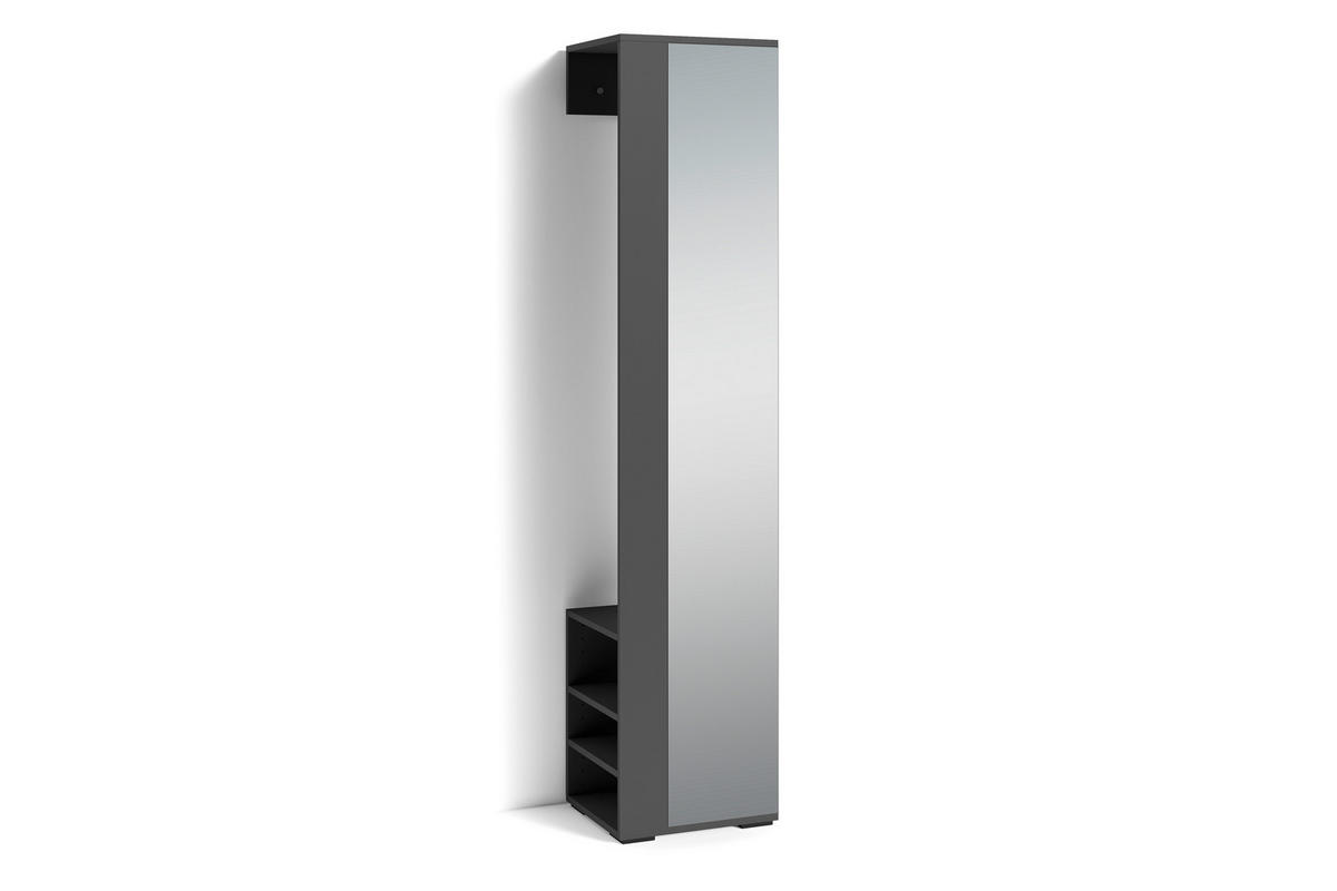 Hochschrank BEN anthrazit Spiegel B/H/T: ca. 40x184x35 cm BEN - anthrazit (40,00/184,00/35,00cm) - byLIVING