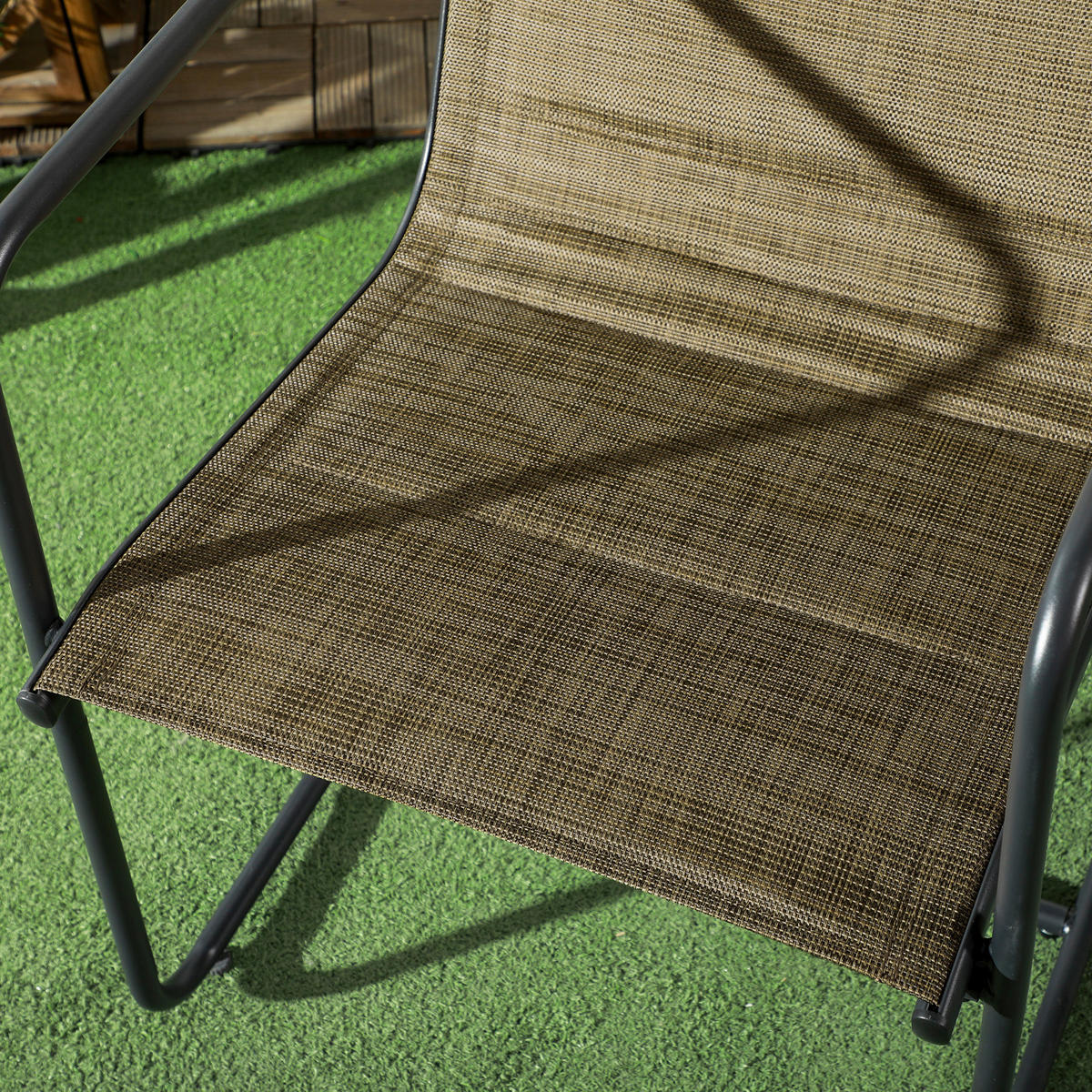 Outsunny Gartenstuhl 2er-Set braun Mesh B/H/L: ca. 66,5x88x54 cm Gartenstuhl 2er-Set - braun (54,00/66,50/88,00cm) - Outsunny
