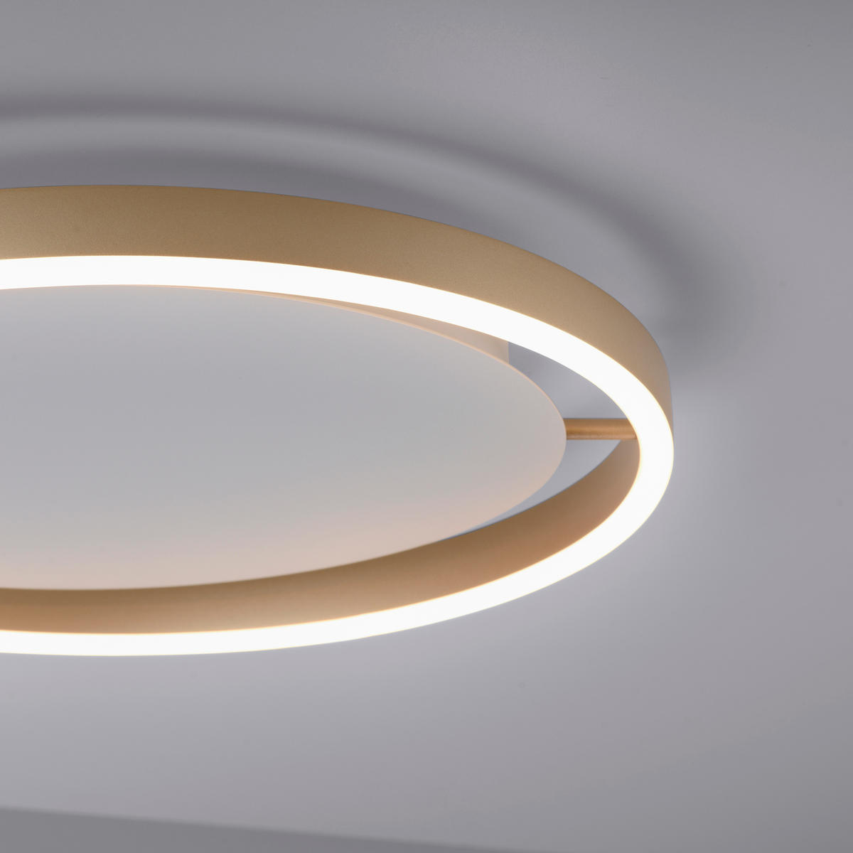 Just Light LED-Deckenleuchte RITUS 15391-60 messing weiß Metall H/D: ca. 5,3x39,3 cm 1 Brennstellen RITUS - messing/weiß (39,30/5,30cm) - Just Light