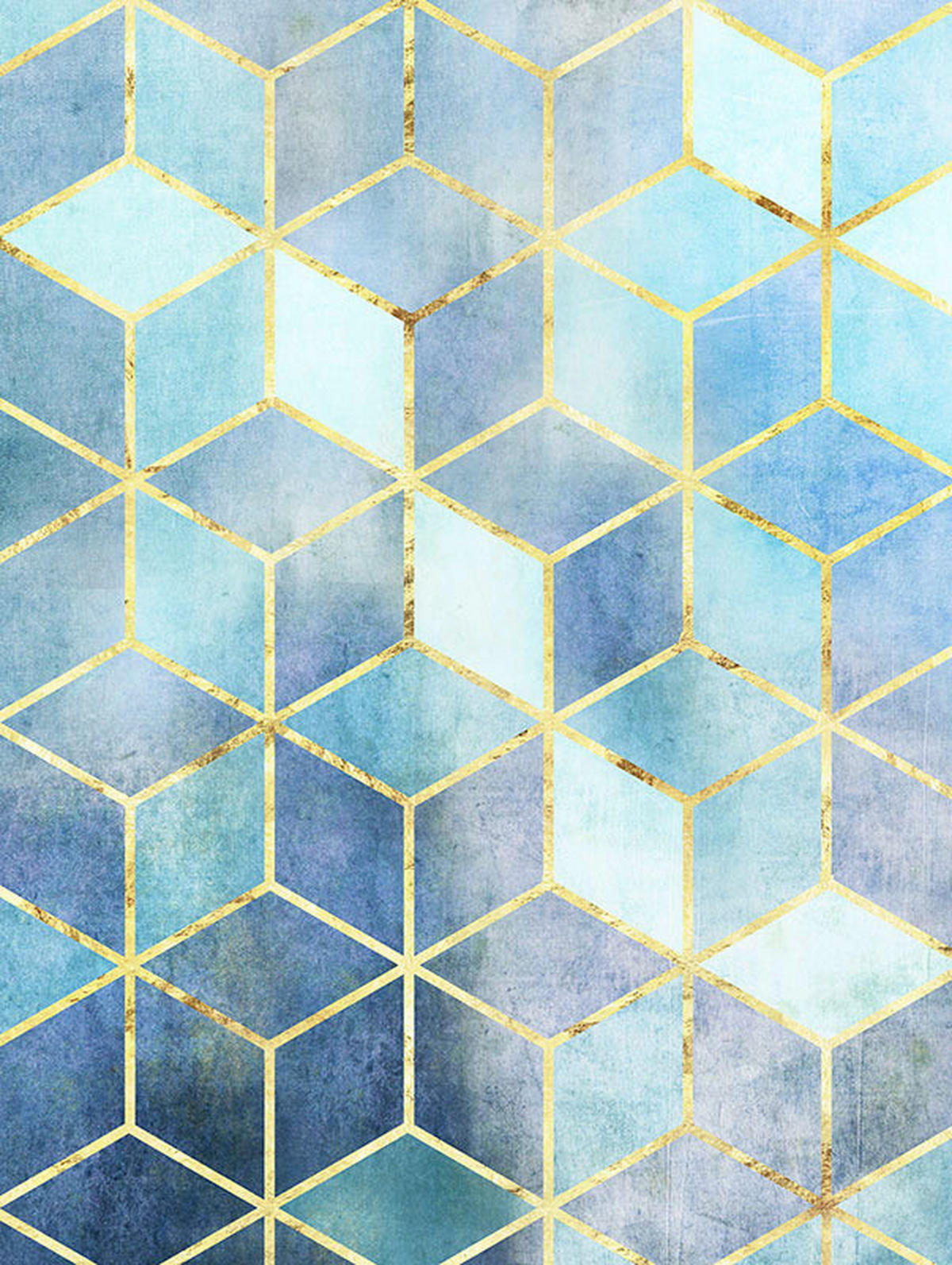 Komar Poster Mosaik Azzuro Abstrakt B/L: ca. 30x40 cm Mosaik Azzuro - (30,00/40,00cm) - Komar