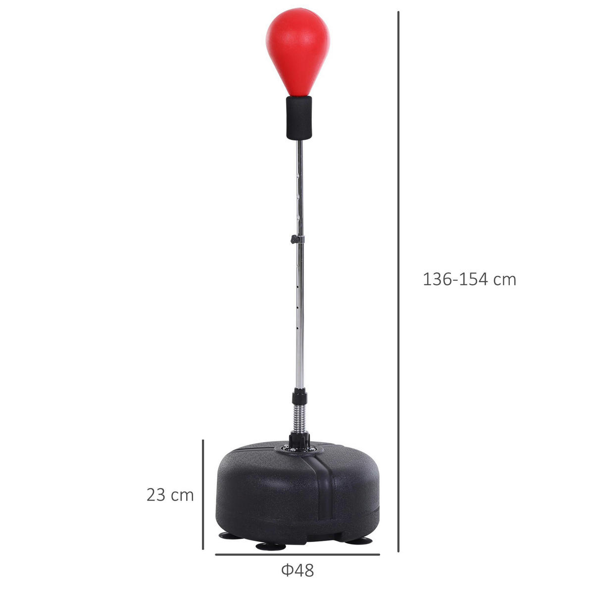 HOMCOM Punchingball-Set rot Stahl B/H/L: ca. 48x154x48 cm Punchingball-Set - rot (48,00/48,00/154,00cm) - HOMCOM
