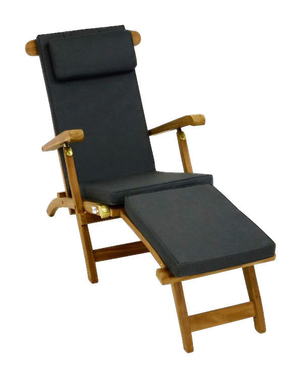 VCM Gartenliege braun Teakholz B/H/T: ca. 45x5x188 cm Gartenliege - braun/anthrazit (45,00/5,00/188,00cm) - VCM