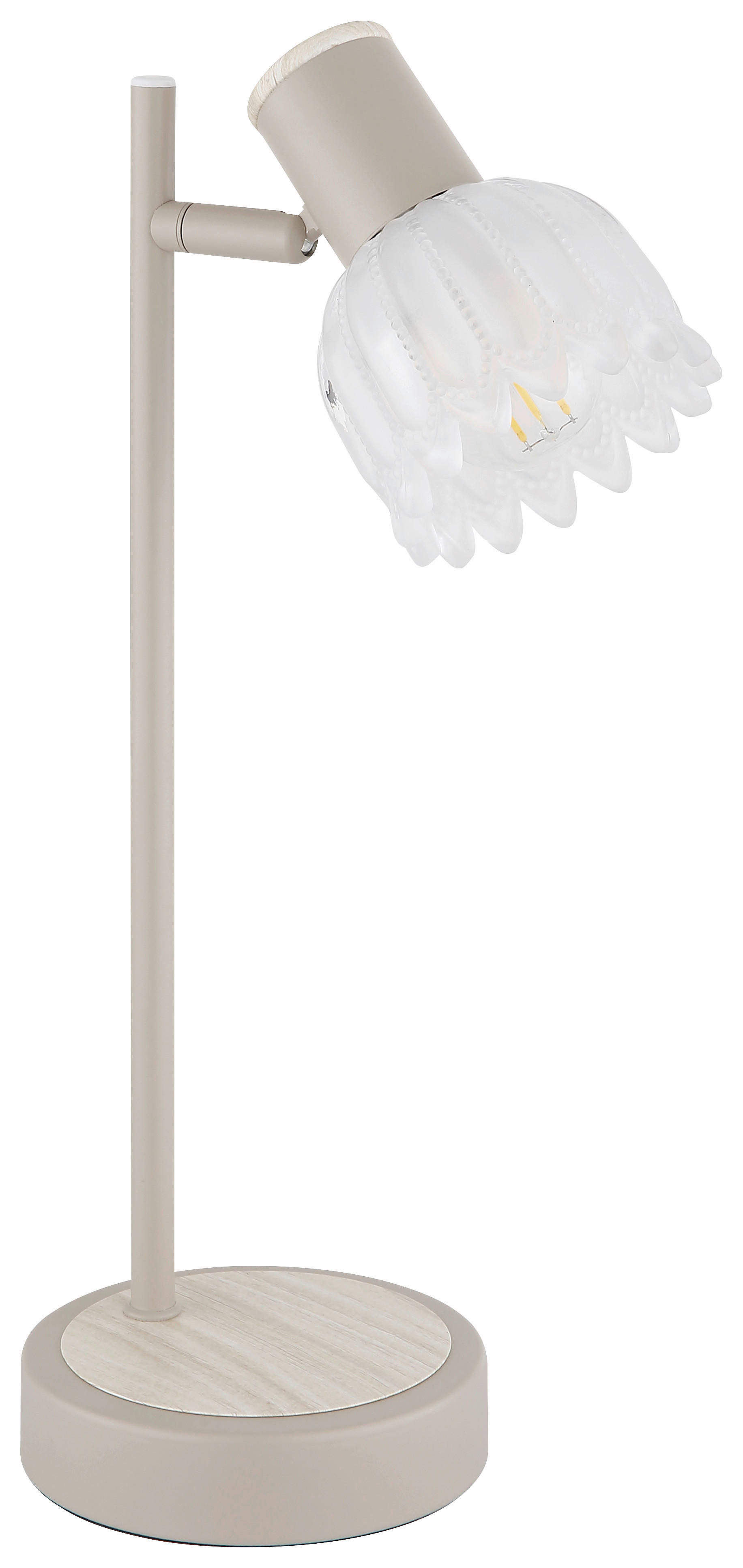 GLOBO Tischleuchte sand Glas Metall B/H/L: ca. 13x36,5x13 cm E14 1 Brennstellen Tischleuchte-Planta - sand (13,00/13,00/36,50cm) - GLOBO
