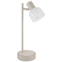 GLOBO Tischleuchte sand Glas Metall B/H/L: ca. 13x36,5x13 cm E14 1 Brennstellen Tischleuchte-Planta - sand (13,00/13,00/36,50cm) - GLOBO